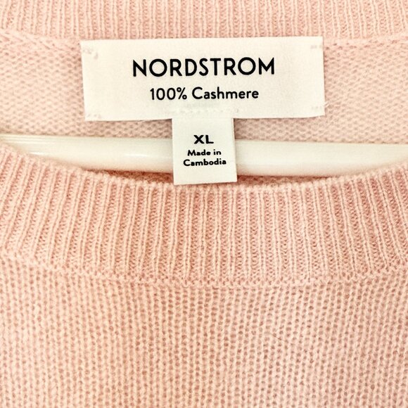 Nordstrom 100% Cashmere Crewneck Sweater - Pink / Size XL - Picture 3 of 6